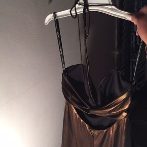 Copper Halter Mini Dress